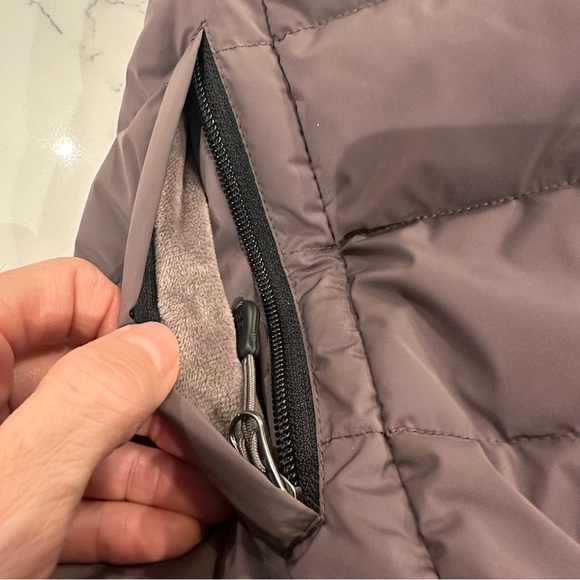 32 Degrees Heat Womens Mid Length Puffer Jacket Size M Purple Hooded Pockets Zip - Picture 5 of 11